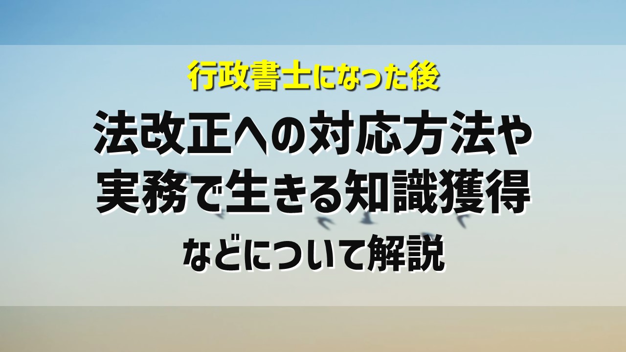 行政書士合格後の法改正勉強、知識の維持方法について解説！｜ひの